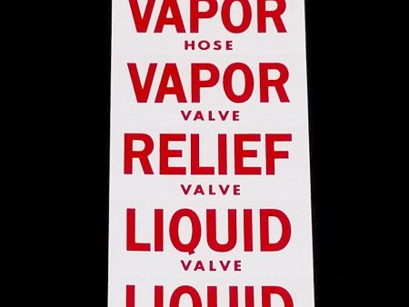 Decal - Valve ID Set - Red on White - NH3 Safety Decal Discount