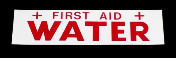 Decal - WATER FIRST AID - Red on White - NH3 Safety Decal Online Sale