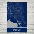 Provo UT Street Map Poster Sale