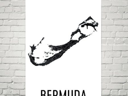 Bermuda Wall Map Print - Modern Map Art Online Hot Sale