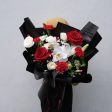 Classic Red and White Rose Orchid Bouquet Online Sale