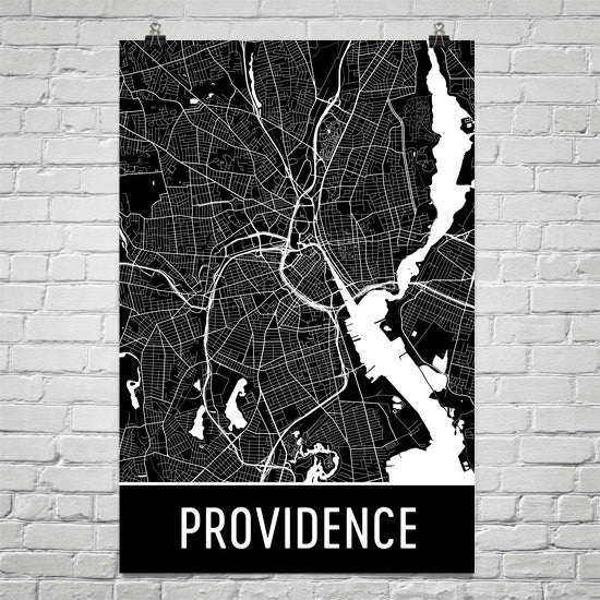 Providence RI Street Map Poster Online Sale