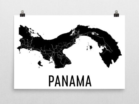 Panama Wall Map Print - Modern Map Art Fashion