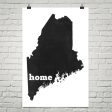 Maine Home State Map Art Sale