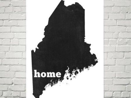 Maine Home State Map Art Sale