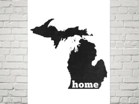 Michigan Home State Map Art For Discount