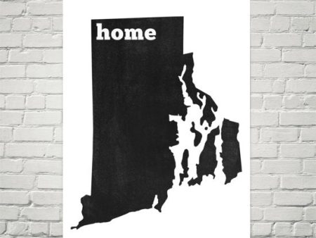 Rhode Island Home State Map Art Cheap