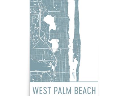 West Palm Beach Florida Street Map Poster Online