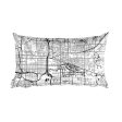 East Lansing Map Throw Pillow For Sale