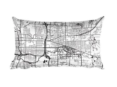 East Lansing Map Throw Pillow For Sale