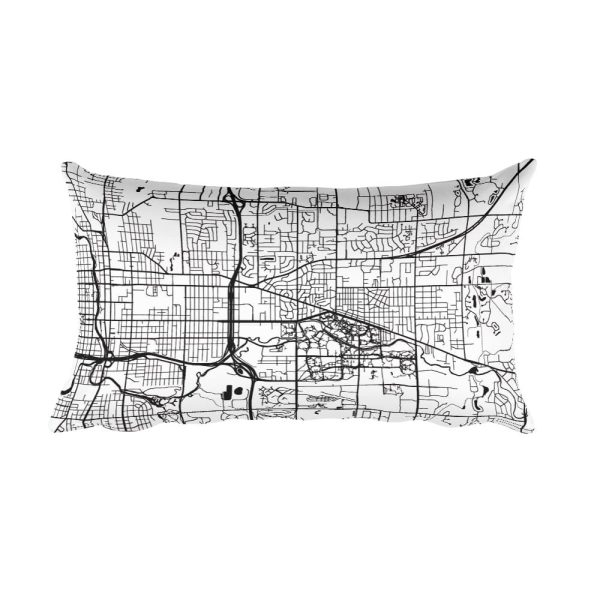 East Lansing Map Throw Pillow For Sale