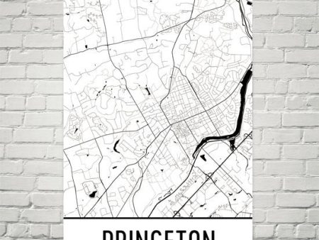 Princeton NJ Street Map Poster Online Hot Sale