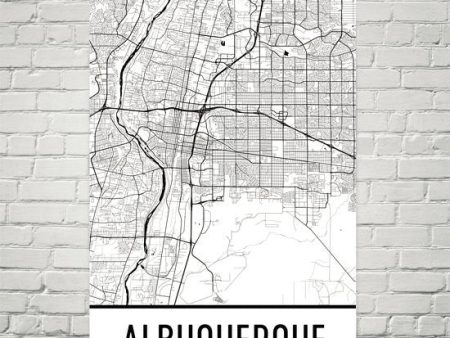 Albuquerque NM Street Map Poster For Cheap