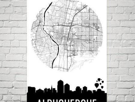 Albuquerque Skyline Silhouette Art Prints Supply