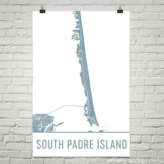 South Padre Island Street Map Poster on Sale