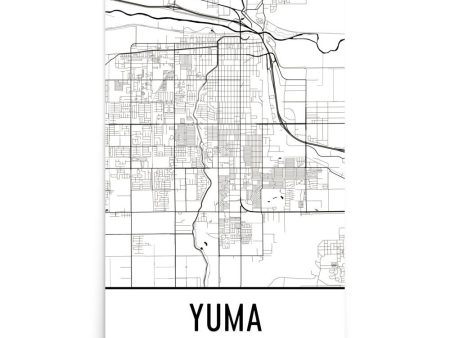 Yuma AZ Street Map Poster For Cheap