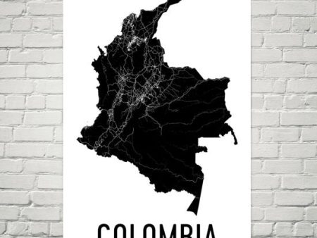 Colombia Wall Map Print - Modern Map Art For Cheap