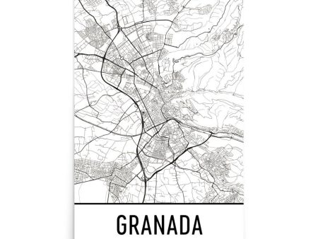 Granada Spain Street Map Poster Online Sale