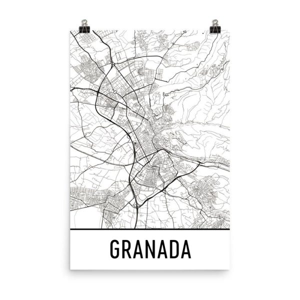 Granada Spain Street Map Poster Online Sale