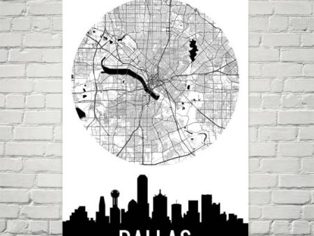 Dallas Skyline Silhouette Art Prints For Cheap