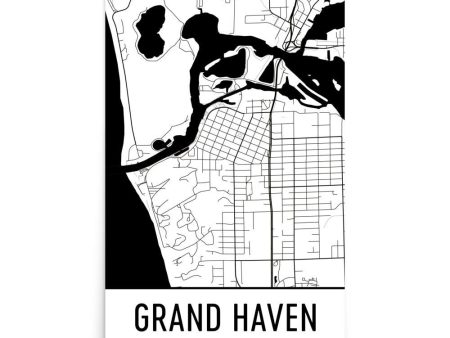 Grand Haven Michigan Street Map Poster Discount