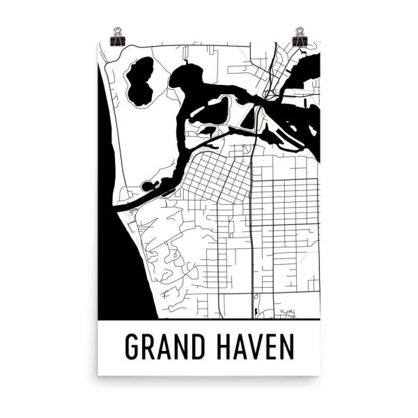 Grand Haven Michigan Street Map Poster Discount