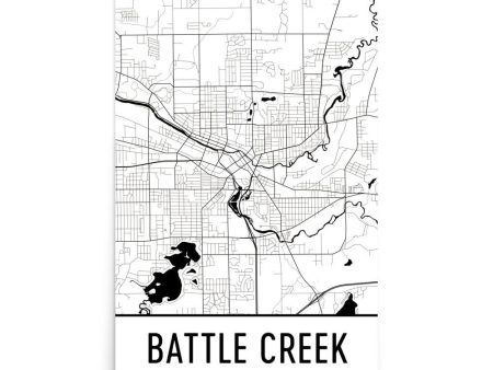 Battle Creek Street Map Poster Cheap