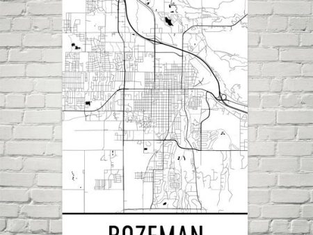 Bozeman MT Street Map Poster Online