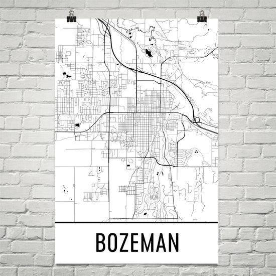 Bozeman MT Street Map Poster Online