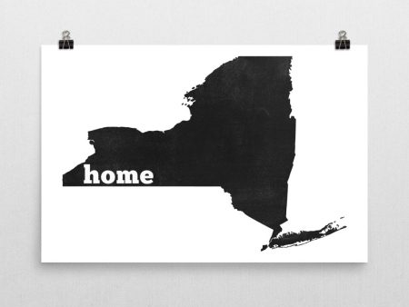 New York Home State Map Art Discount