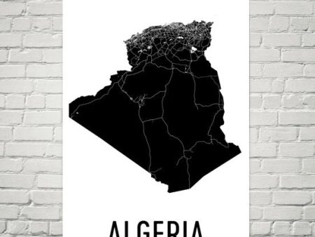 Algeria Wall Map Print - Modern Map Art Fashion