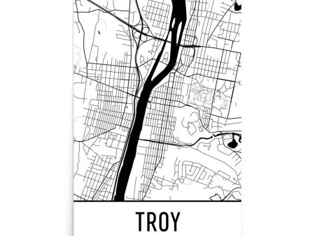 Troy New York Street Map Poster For Cheap