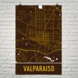 Valparaiso IN Street Map Poster Cheap