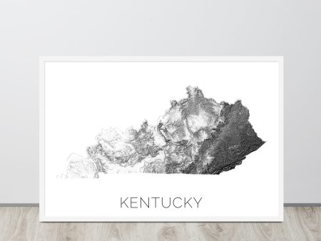 Kentucky State Topographic Map Art Discount