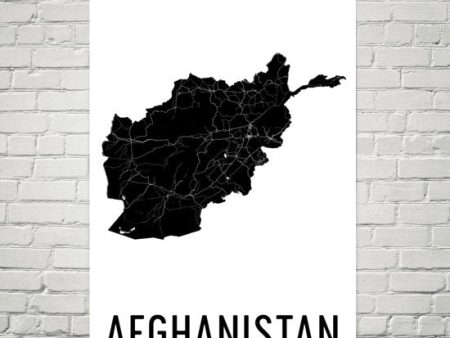 Afghanistan Wall Map Print - Modern Map Art Supply