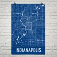 Indianapolis IN Street Map Poster Hot on Sale