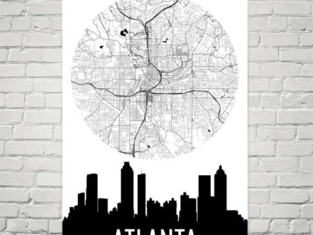 Atlanta Skyline Silhouette Art Prints Fashion