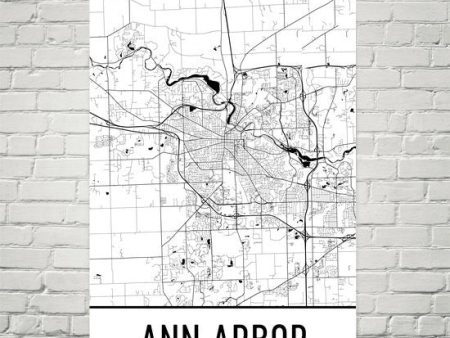 Ann Arbor MI Street Map Poster Supply