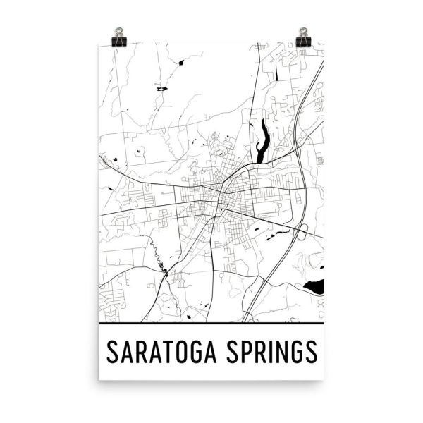 Saratoga Springs NY Street Map Poster Hot on Sale