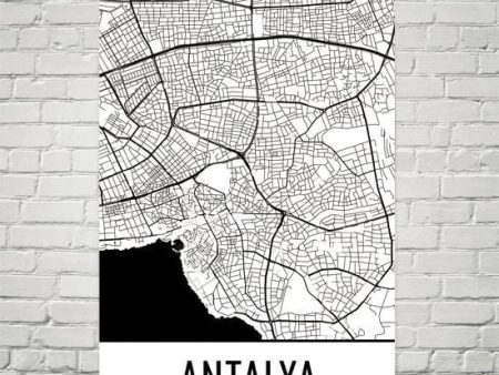 Antalya Turkey Street Map Poster Fashion