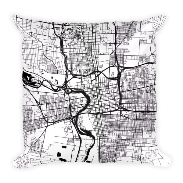 Columbus Map Pillow – Modern Map Art Online Sale