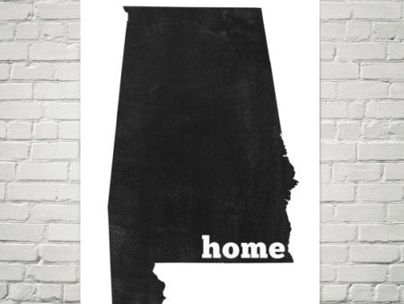 Alabama Home State Map Art Fashion