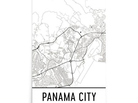 Panama City Street Map Poster Online