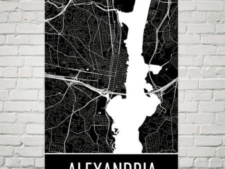 Alexandria VA Street Map Poster Online now