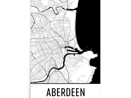 Aberdeen UK Street Map Poster For Sale