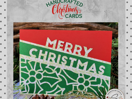 Classic Merry Christmas Card | A2 4.25 x5.5  Red and Green Holiday Card | Handcrafted Festive Greeting Card | Warm Wishes Christmas Card on Sale