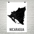 Nicaragua Wall Map Print - Modern Map Art Online Hot Sale