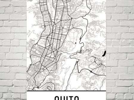 Quito Ecuador Street Map Poster For Sale