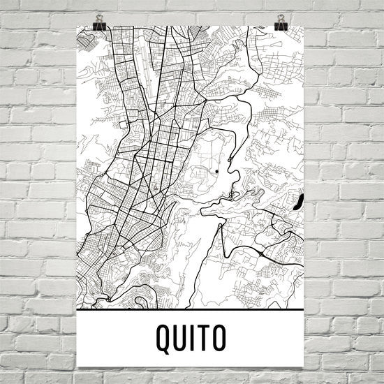 Quito Ecuador Street Map Poster For Sale