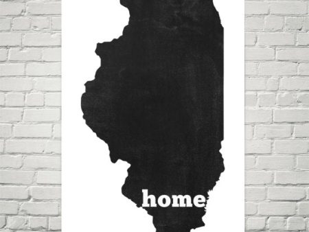 Illinois Home State Map Art Fashion